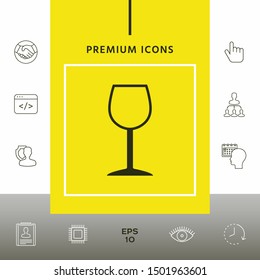 Wineglass symbol icon. Graphic elements for your design