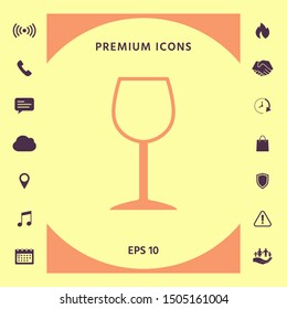 Wineglass symbol icon. Graphic elements for your design