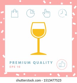 Wineglass symbol icon. Graphic elements for your design