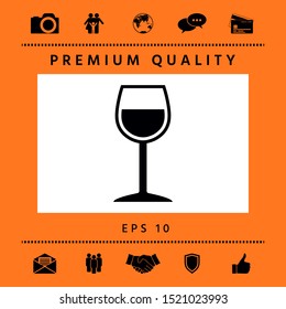 Wineglass symbol icon. Graphic elements for your design