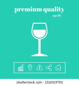 Wineglass symbol icon. Graphic elements for your design