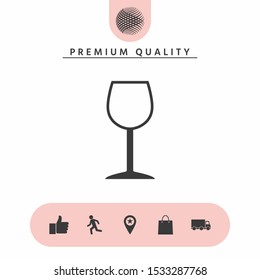 Wineglass symbol icon. Graphic elements for your design