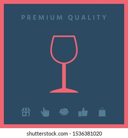 Wineglass symbol icon. Graphic elements for your design