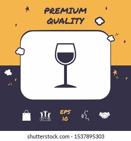 Wineglass symbol icon. Graphic elements for your design