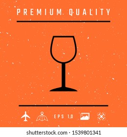 Wineglass symbol icon. Graphic elements for your design