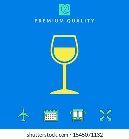 Wineglass symbol icon. Graphic elements for your design