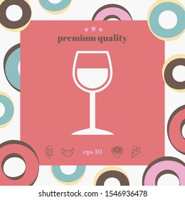 Wineglass symbol icon. Graphic elements for your design