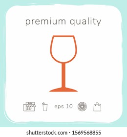 Wineglass symbol icon. Graphic elements for your design