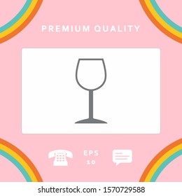Wineglass symbol icon. Graphic elements for your design