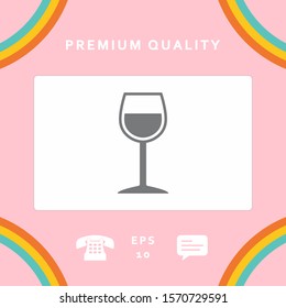 Wineglass symbol icon. Graphic elements for your design