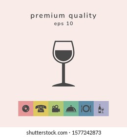Wineglass symbol icon. Graphic elements for your design