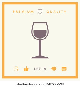 Wineglass symbol icon. Graphic elements for your design