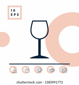 Wineglass symbol icon. Graphic elements for your design