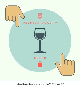 Wineglass symbol icon. Graphic elements for your design