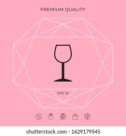 Wineglass symbol icon. Graphic elements for your design