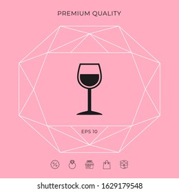 Wineglass symbol icon. Graphic elements for your design