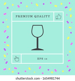 Wineglass symbol icon. Graphic elements for your design