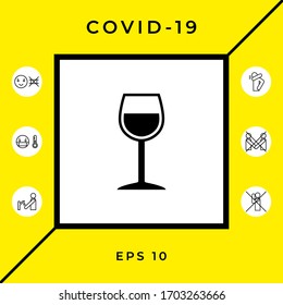 Wineglass symbol icon. Graphic elements for your design