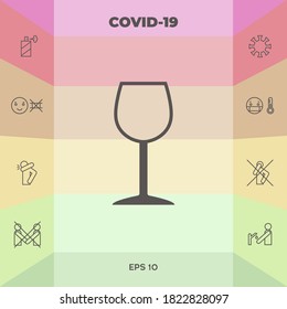 Wineglass symbol icon. Graphic elements for your design