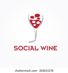 wineglass vector design template