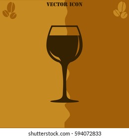 Wineglass  vector  icon Coffee symbol background.