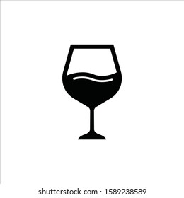 Wineglass vector icon. Glass flat sign design. Glass stemware symbol pictogram 