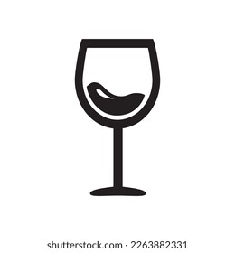 Wineglass vector icon. Glass flat sign design. Glass stemware symbol pictogram 