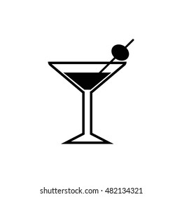 Wineglass vector icon isolated on white background.