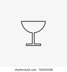 Wineglass vector icon isolated on trendy light grey background