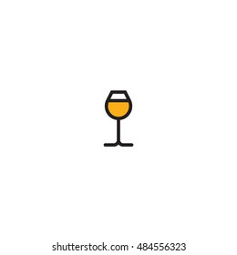 Wineglass vector icon, pictogram