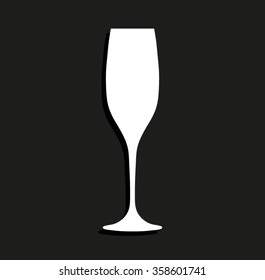 Wineglass -  vector icon with shadow
