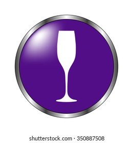 Wineglass - vector icon; violet button