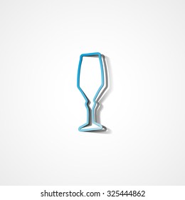 The wineglass web icon on white background