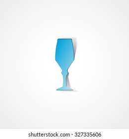 The wineglass web icon on white background