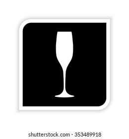 Wineglass -  white vector icon