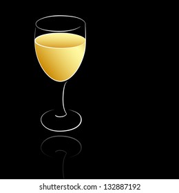 A wineglass of white wine