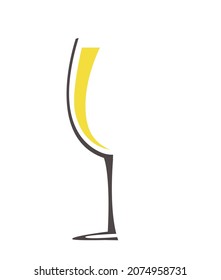 Wineglass con vector de vino blanco