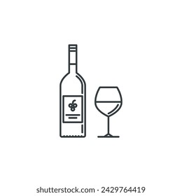 Wineglass, wine, bar, club, party, alcohol icon, vector illustration