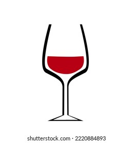 Wineglass with wine vector illustration