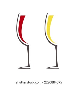 Wineglass with wine vector illustration