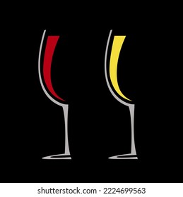 Wineglass with wine vector illustration