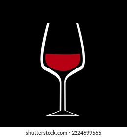 Wineglass with wine vector illustration