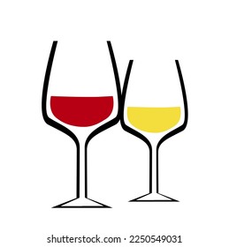 Wineglass with wine vector on white