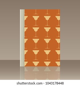 Wineglasses and Book. Realistic image of the object with reflection