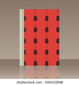 Wineglasses and Book. Realistic image of the object with reflection