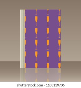 Wineglasses and Book. Realistic image of the object with reflection
