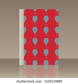 Wineglasses and Book. Realistic image of the object with reflection