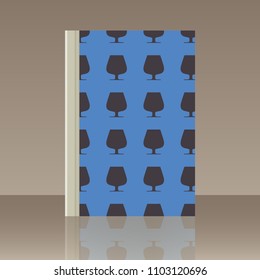 Wineglasses and Book. Realistic image of the object with reflection
