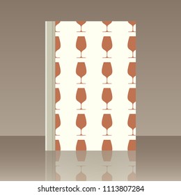 Wineglasses and Book. Realistic image of the object with reflection