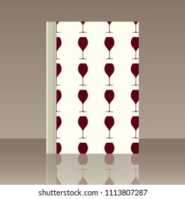 Wineglasses and Book. Realistic image of the object with reflection